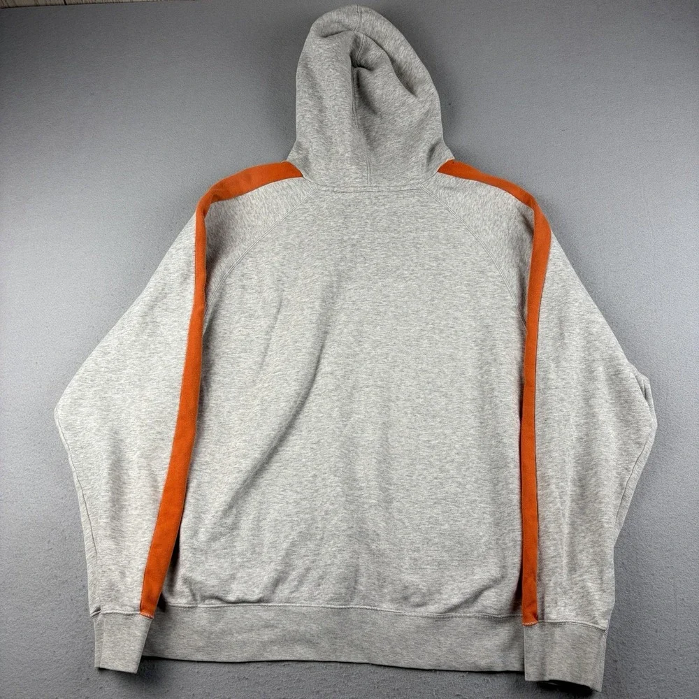 Y2K Nike Spellout Hoodie Men's Large Gray Orange Embroidered Pullover